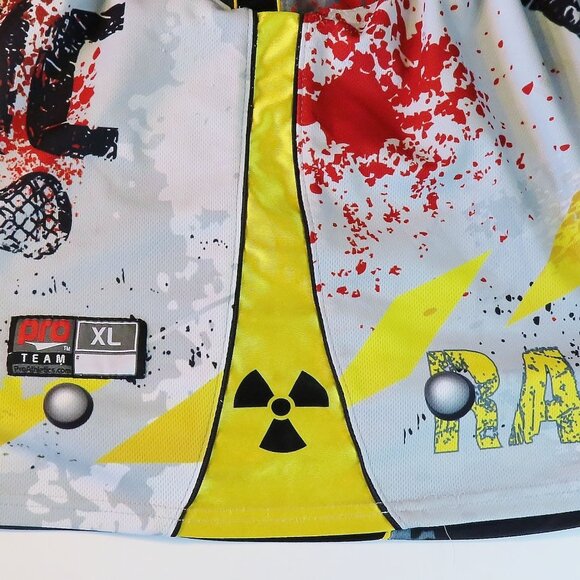 Reversible Lacrosse Pinnie Jersey ATOMIC LAX Radioactive Design Gray/Yellow XL - Picture 5 of 14